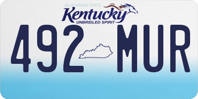 KY license plate 492MUR