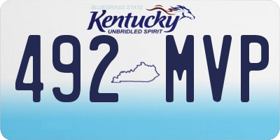 KY license plate 492MVP
