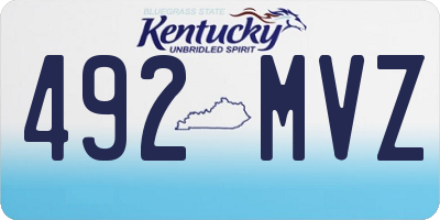 KY license plate 492MVZ