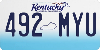 KY license plate 492MYU