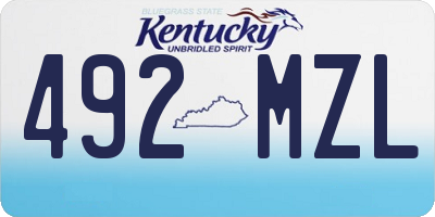 KY license plate 492MZL