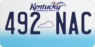 KY license plate 492NAC