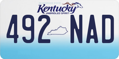 KY license plate 492NAD