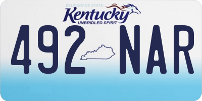 KY license plate 492NAR