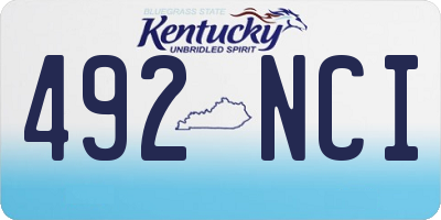 KY license plate 492NCI