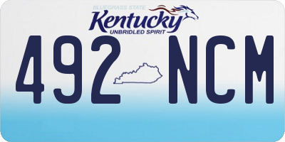 KY license plate 492NCM