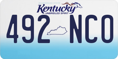 KY license plate 492NCO