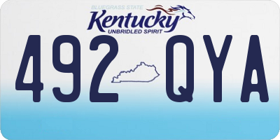 KY license plate 492QYA