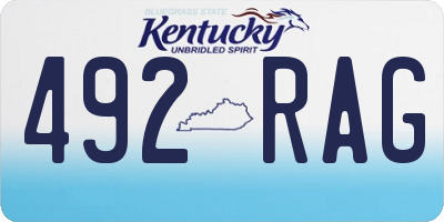 KY license plate 492RAG