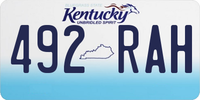 KY license plate 492RAH