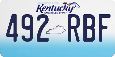 KY license plate 492RBF