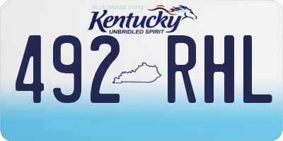 KY license plate 492RHL