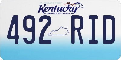 KY license plate 492RID