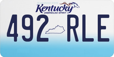 KY license plate 492RLE