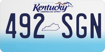 KY license plate 492SGN