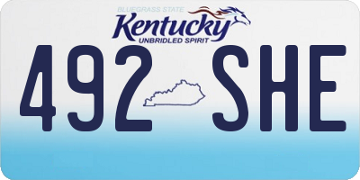 KY license plate 492SHE