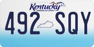 KY license plate 492SQY