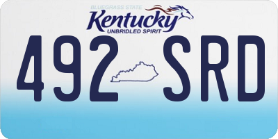 KY license plate 492SRD