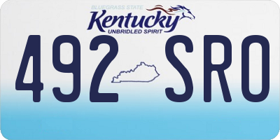 KY license plate 492SRO