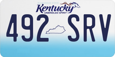 KY license plate 492SRV