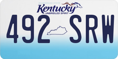 KY license plate 492SRW