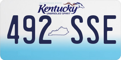 KY license plate 492SSE