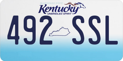 KY license plate 492SSL