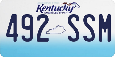 KY license plate 492SSM