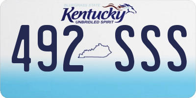KY license plate 492SSS