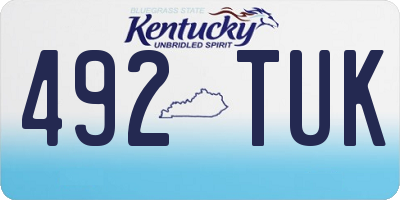 KY license plate 492TUK
