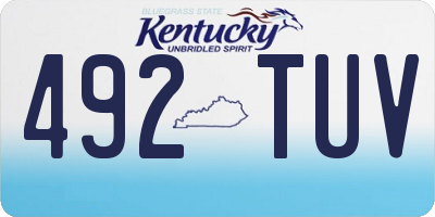 KY license plate 492TUV