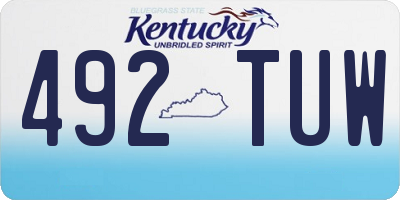 KY license plate 492TUW