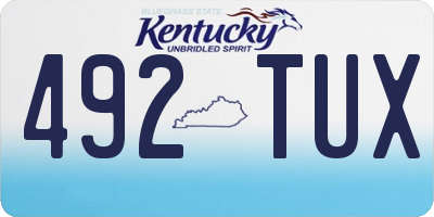 KY license plate 492TUX