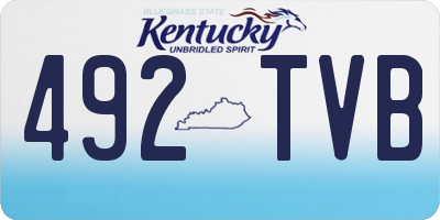 KY license plate 492TVB