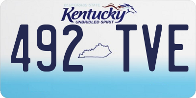 KY license plate 492TVE