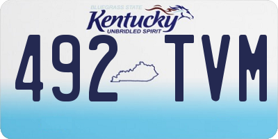 KY license plate 492TVM