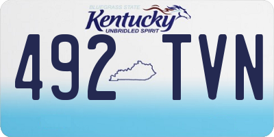 KY license plate 492TVN