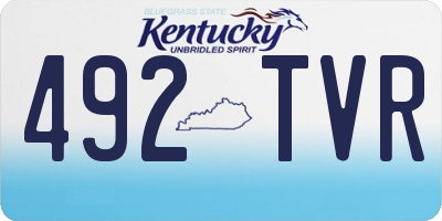 KY license plate 492TVR