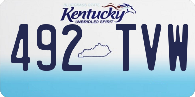 KY license plate 492TVW