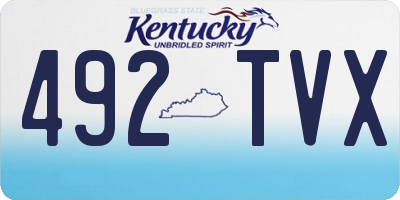 KY license plate 492TVX