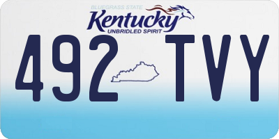 KY license plate 492TVY