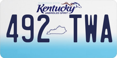 KY license plate 492TWA
