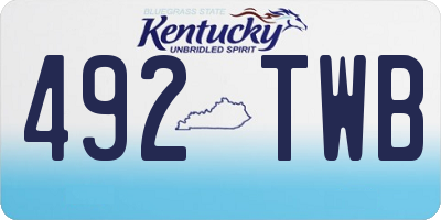 KY license plate 492TWB