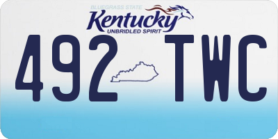 KY license plate 492TWC