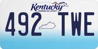 KY license plate 492TWE