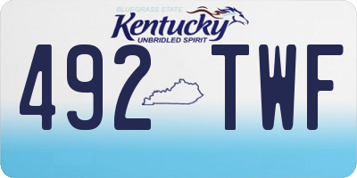 KY license plate 492TWF