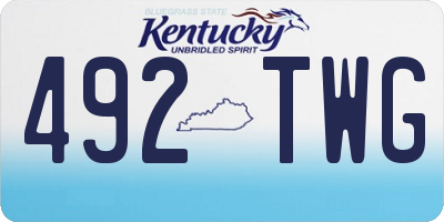 KY license plate 492TWG