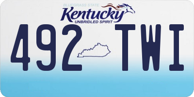 KY license plate 492TWI