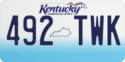KY license plate 492TWK