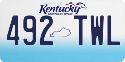 KY license plate 492TWL